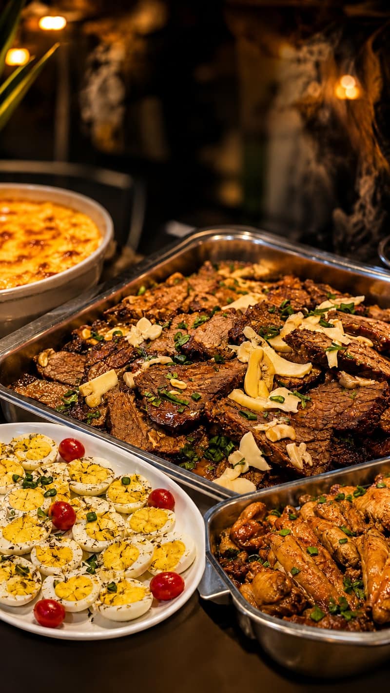 Preparos especiais no buffet do Restaurante Tradição Mineira